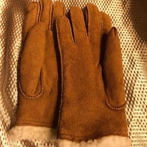 Suede Tan Insulated Gloves Women
